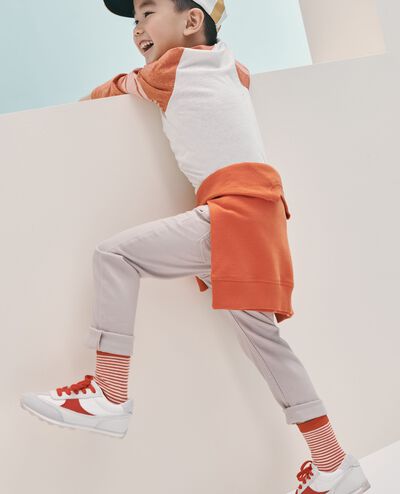 Slim Fit Twill Pull-On Pants in Khaki Sand - main