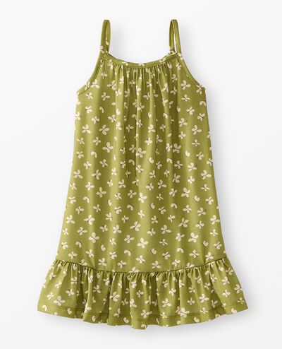 Sleeveless Nightgown in Butterflies on Moss Green - main