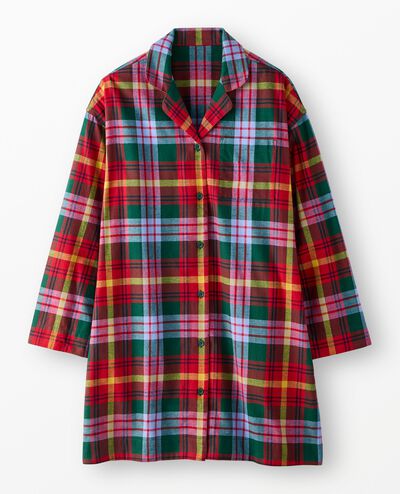 Women's Holiday Flannel Nightshirt in Multi Plaid - main