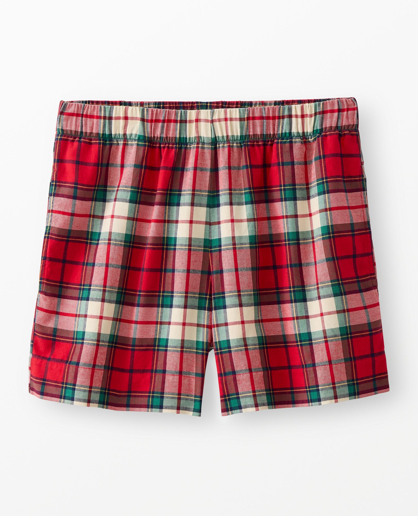 Women's Holiday Flannel Pajama Shorts in Red Holiday Plaid - main