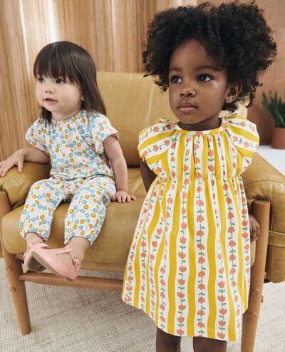 Baby Flutter Sleeve Romper in Tiny Blossoms - main