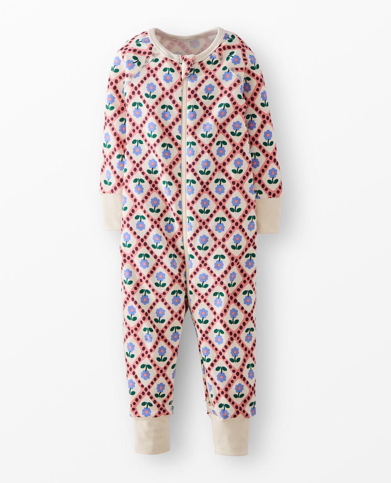 HannaSoft™ Stretch Sleeper in Floral Latticework on Ecru - main