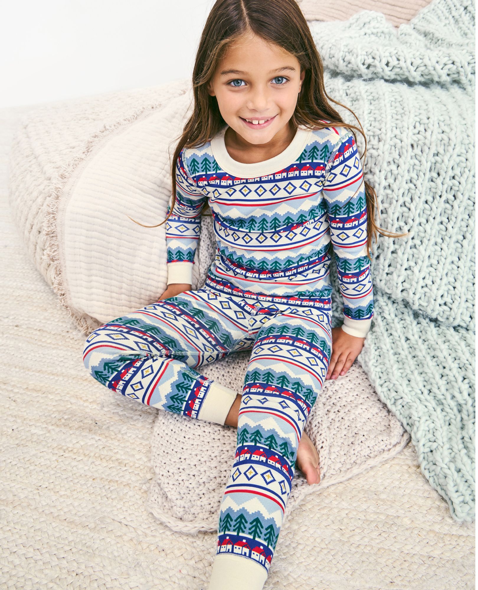 Kids Holiday Long John Pajama Set