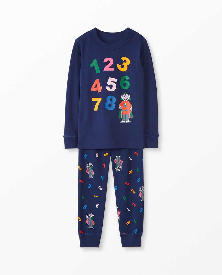 Sesame Street Long John Pajama Set in Navy Blue - main