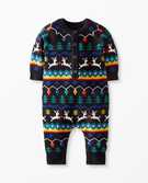 Baby Holiday Romper In Combed Cotton in Very Merry - main