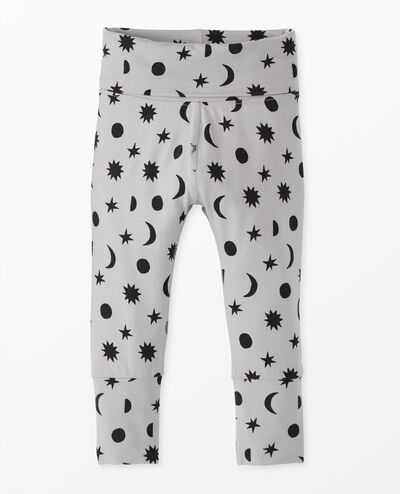 Baby Layette Wiggle Pants in HannaSoft™ in Stars and Moon Tonal on Grey - main