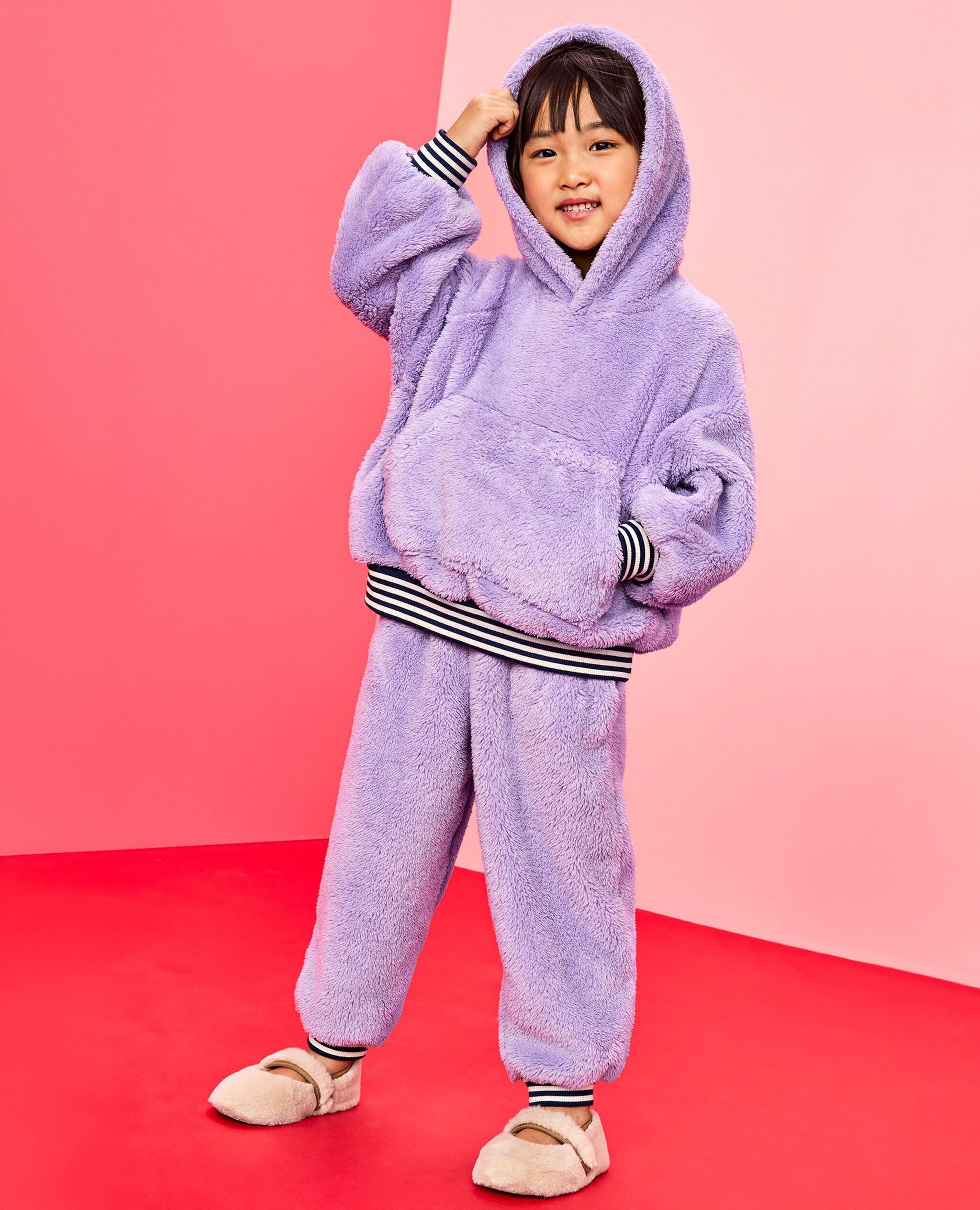 Marshmallow Fleece Hoodie in Viola - main