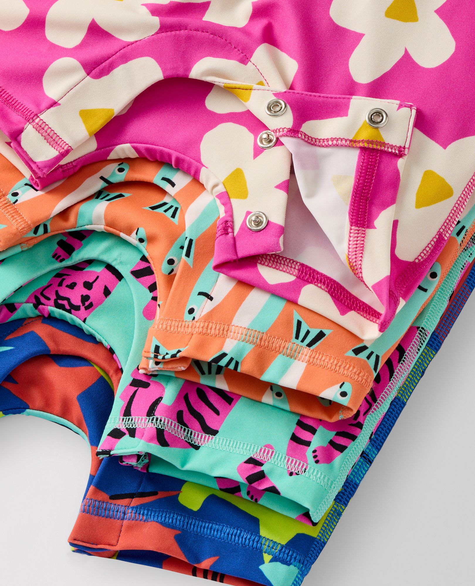 Baby Rashguard Swimsuit in Strawberry Sweetness on Blue - main