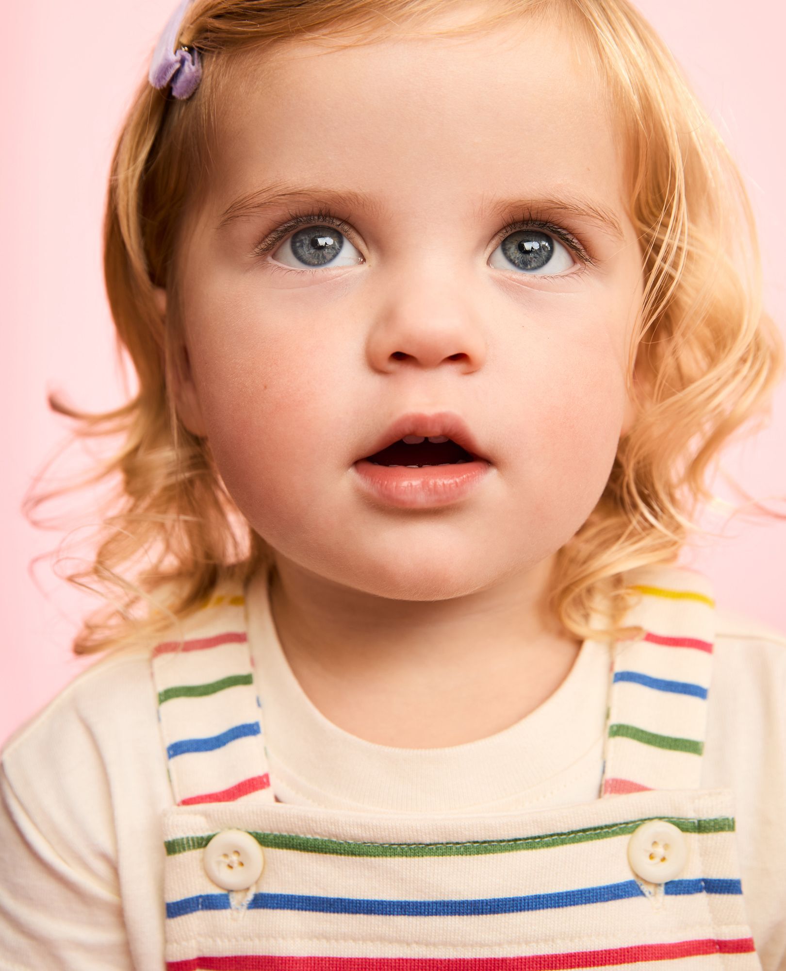Baby Easter T-Shirt & French Terry Shortalls Set in Multi Stripe - main