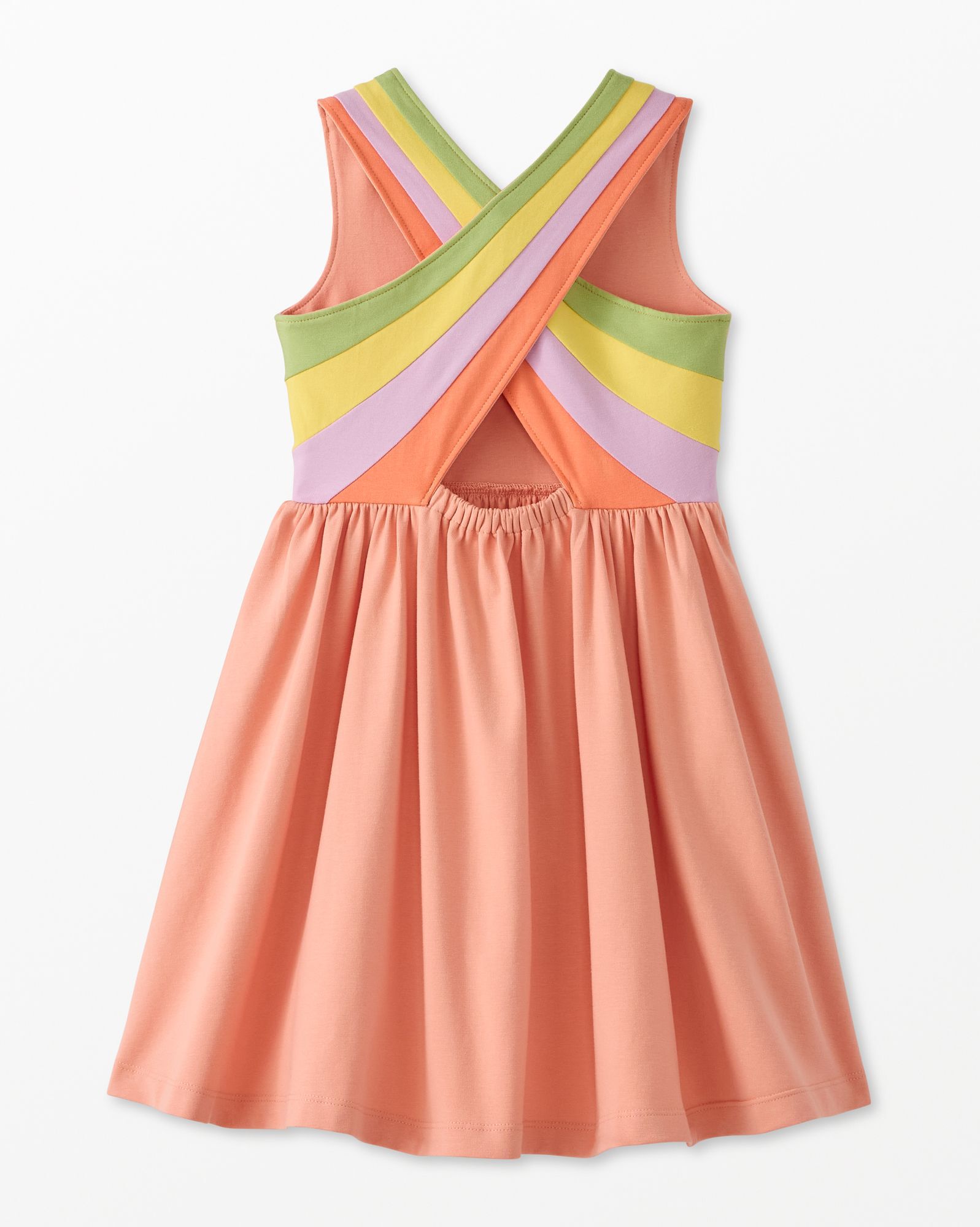 Rainbow Crossback Skater Dress with Pockets in Blooming Dahlia - main