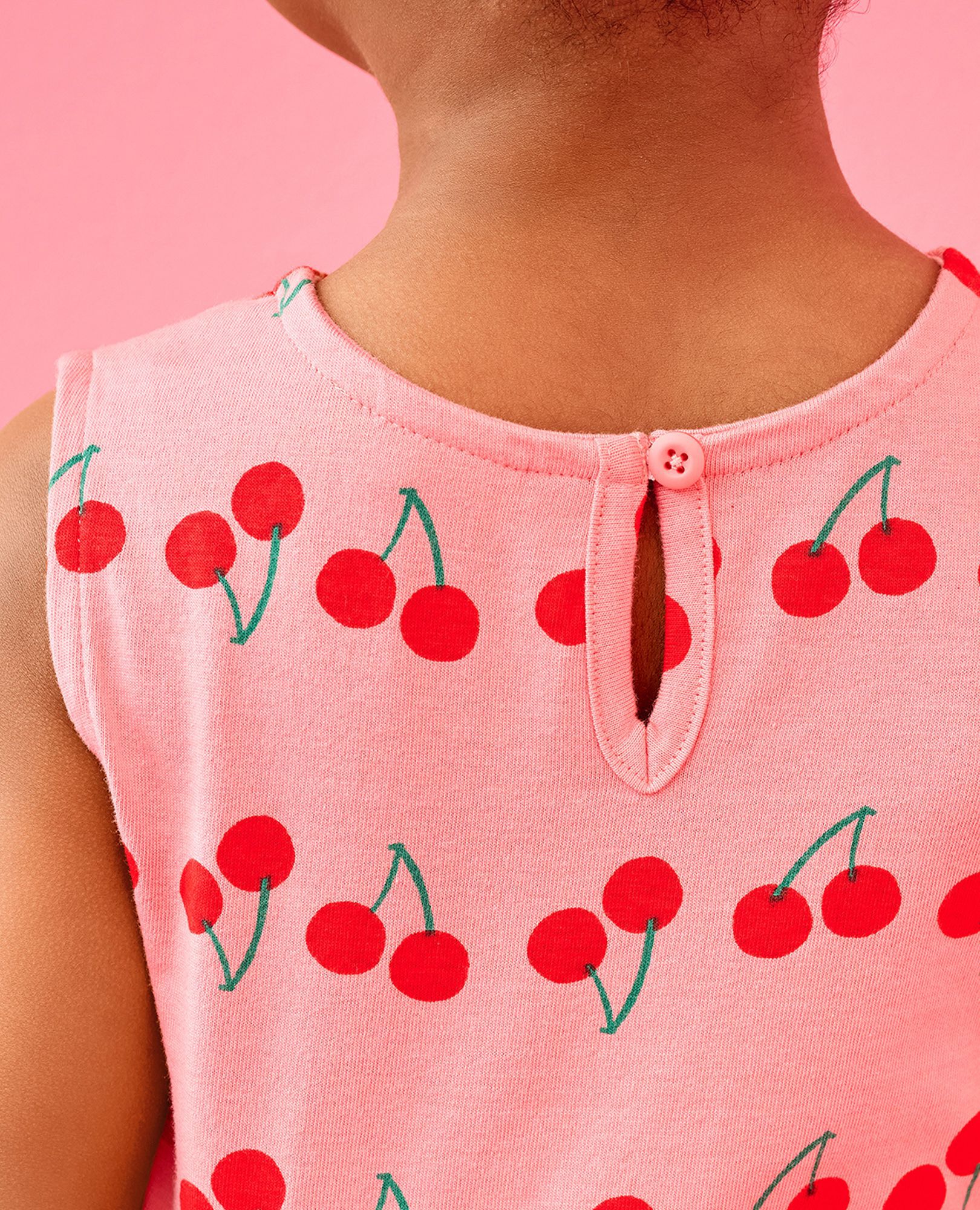 Sleeveless Peplum Top & Shorts Set in Summer Cherries - main