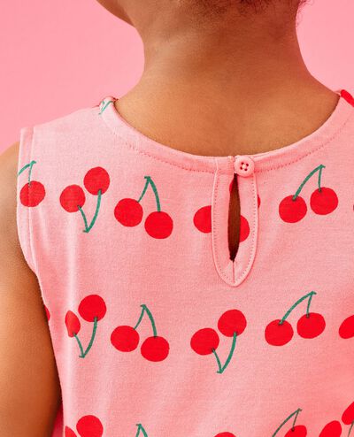 Sleeveless Peplum Top & Shorts Set in Summer Cherries - main