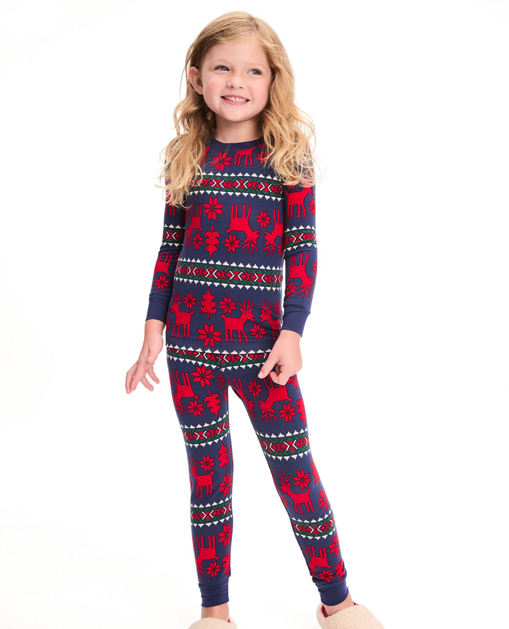 Kids Holiday Long John Pajama Set in HannaSoft