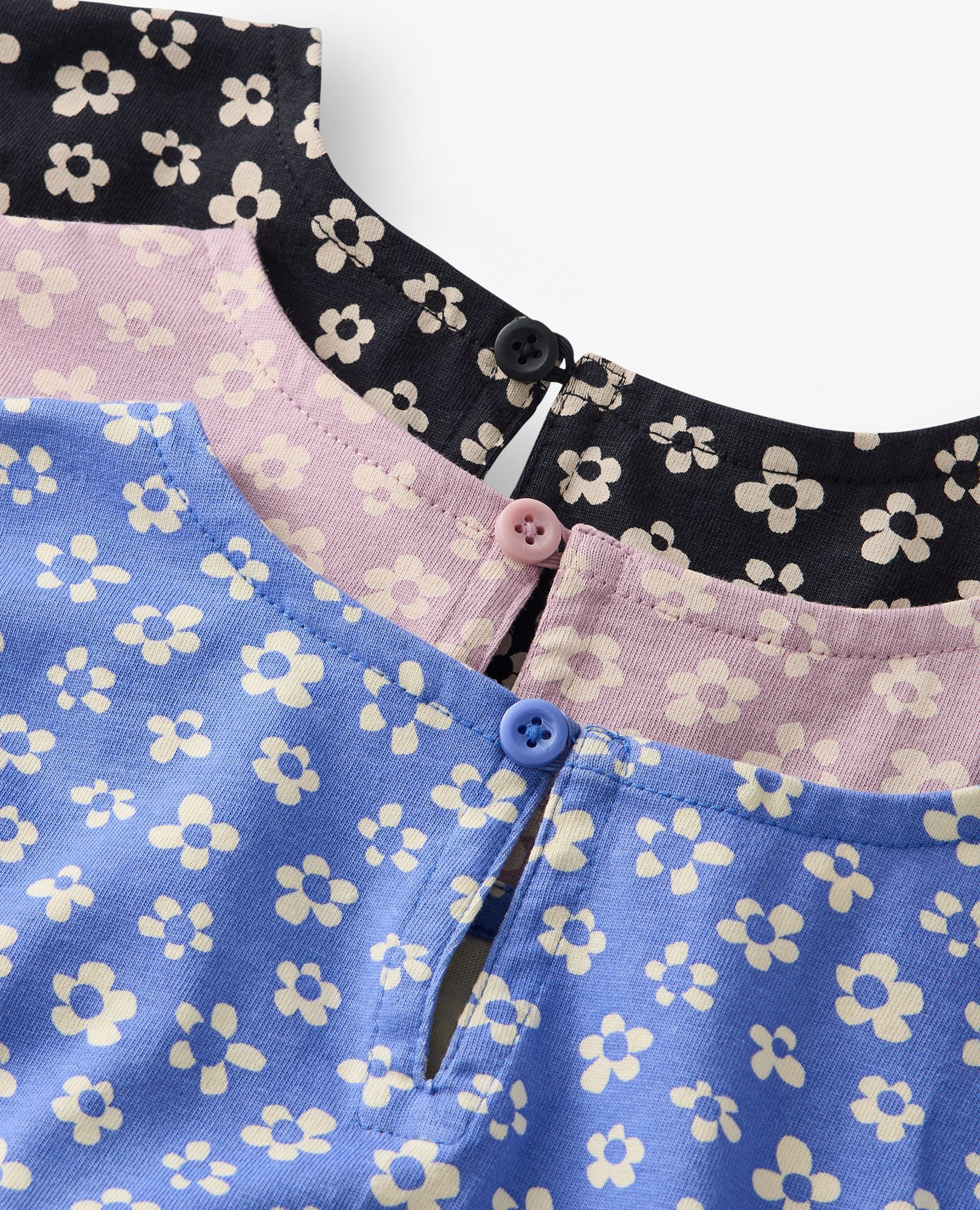 Dolman Sleeve Dress with Pockets in Black and White Daisy - main