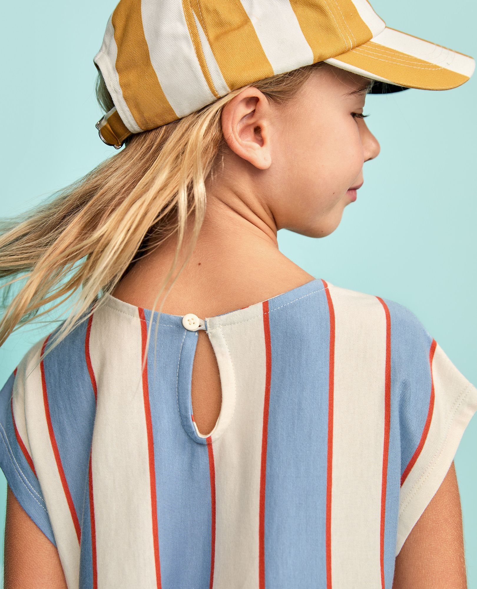 Dolman Sleeve Dress with Pockets in Forever Blue/Ecru - main