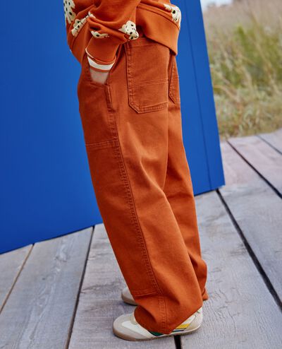 Loose Fit Canvas Carpenter Pants in Amber Woods - main