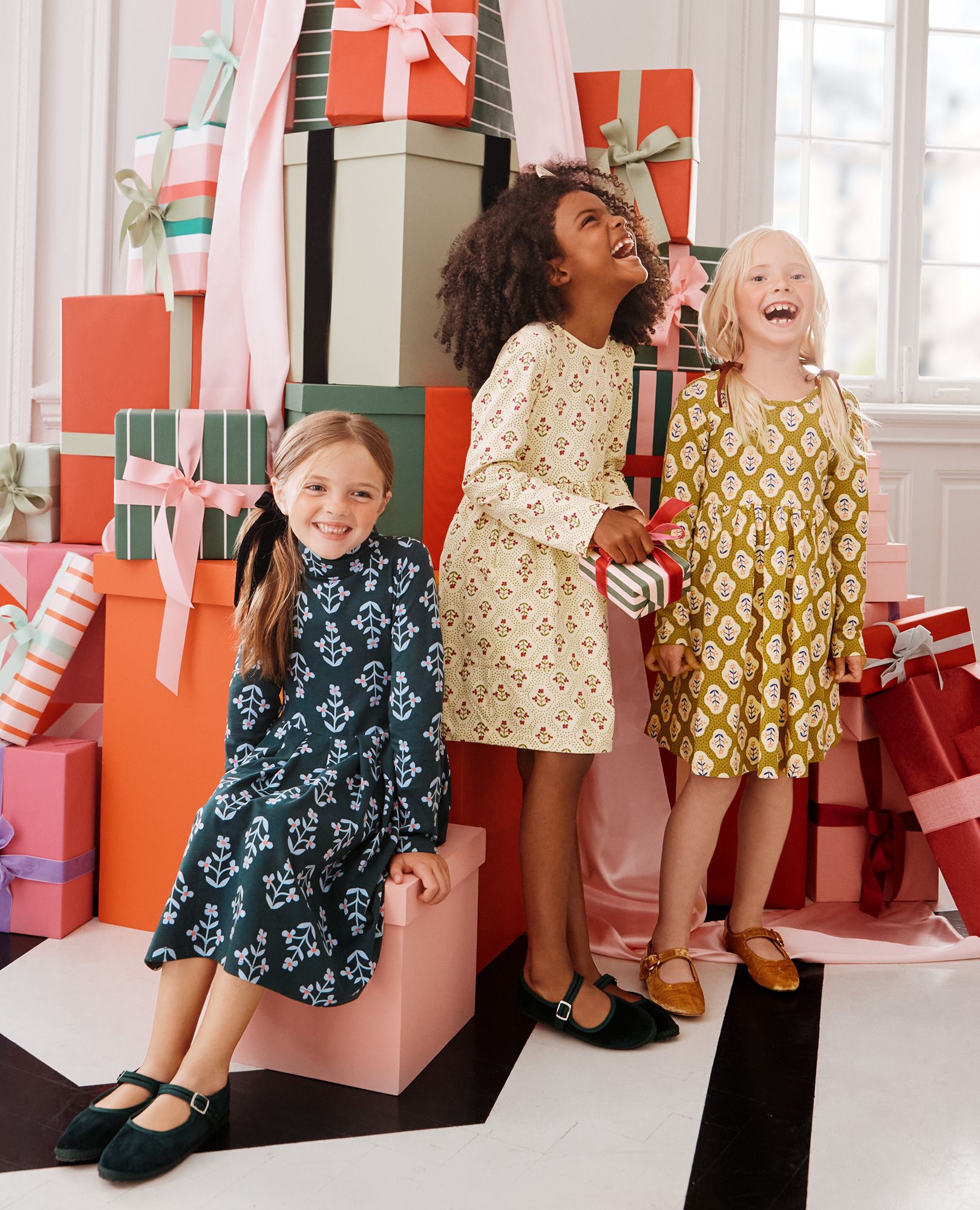 hanna andersson christmas dresses Holiday Long Sleeve Playground Dress with Pockets Baby