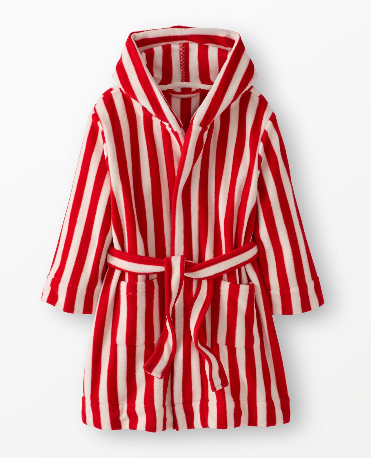 Holiday Fleece Robe in Ribbon Red/Ecru - main