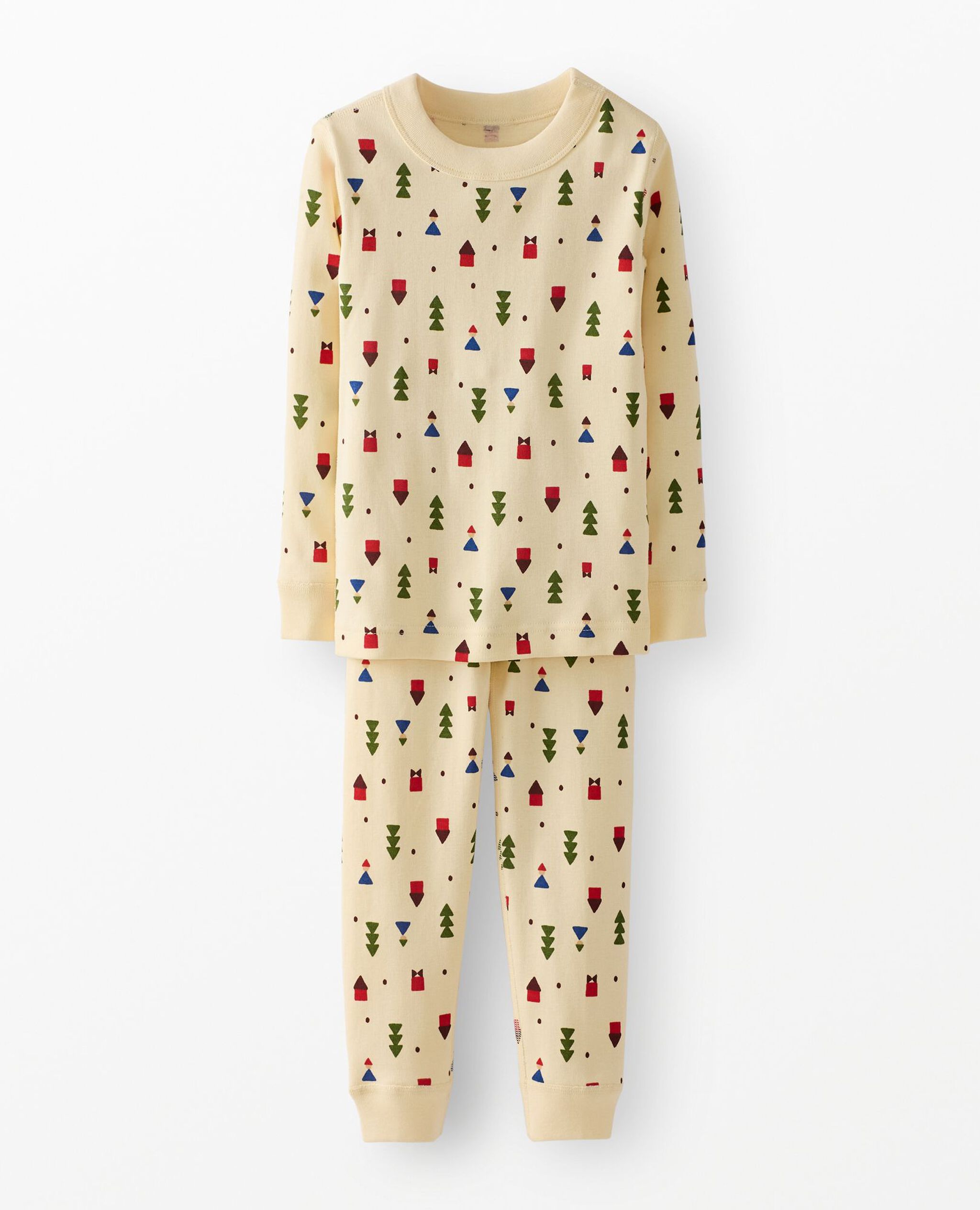 Holiday HannaJams™ Pajama Set in Forest Gnomes on Almond Oil - main
