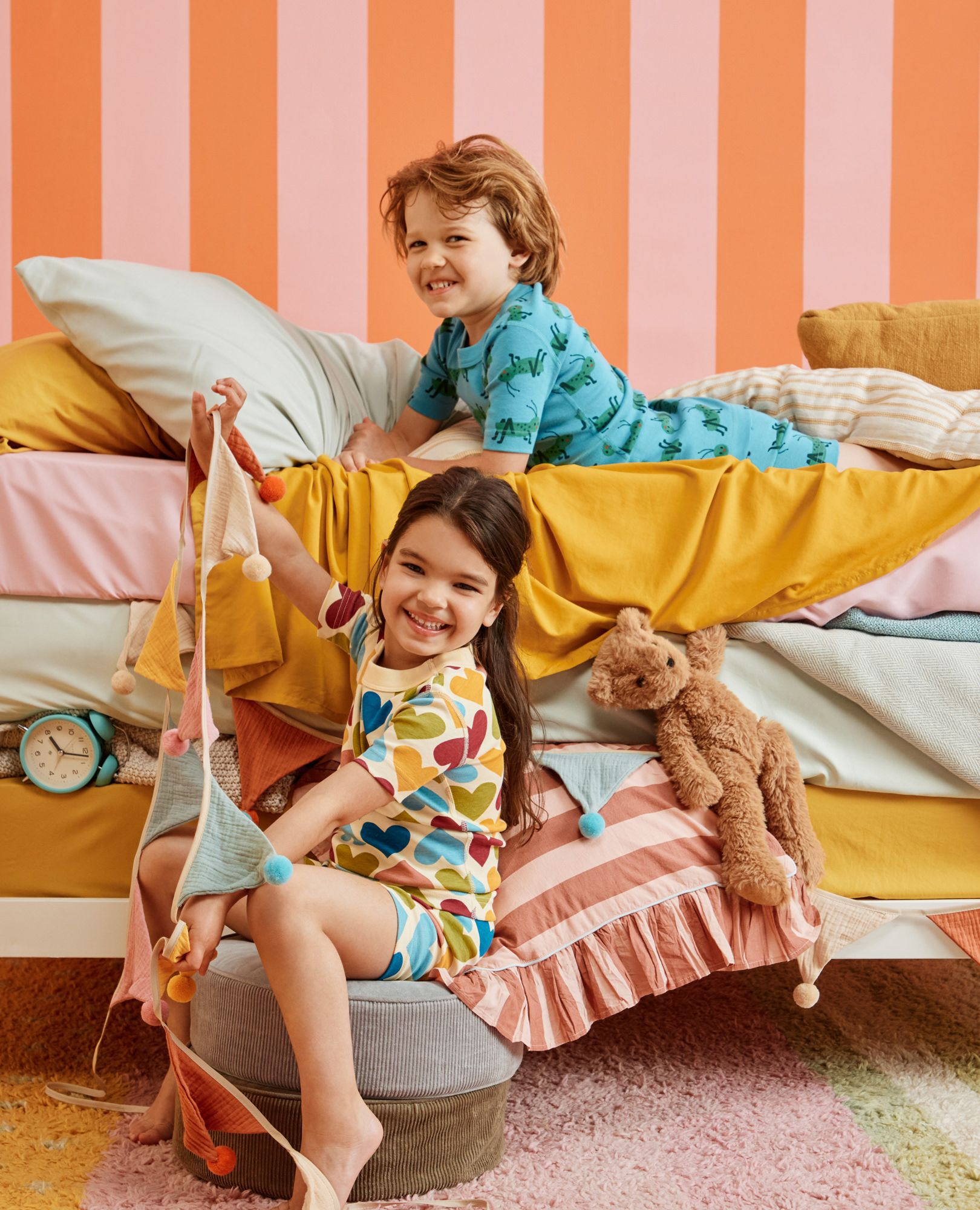 HannaJams™ Pajama Set in Crickets on Chalk Blue - main