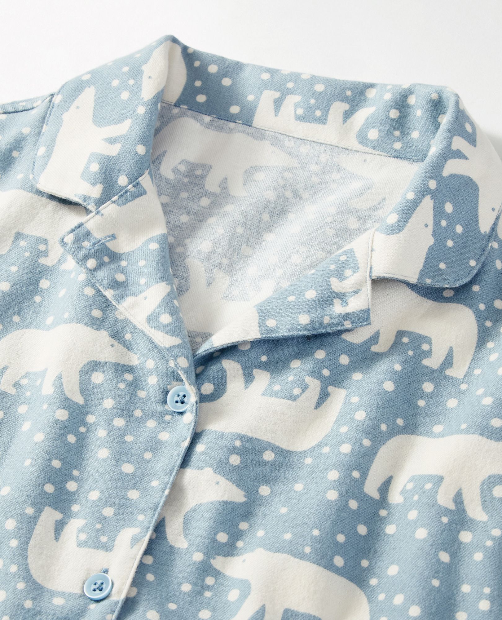Women's Holiday Flannel Pajama Set in Snowy Polar Bear on North Air - main