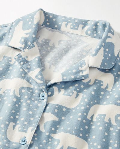 Women's Holiday Flannel Pajama Set in Snowy Polar Bear on North Air - main