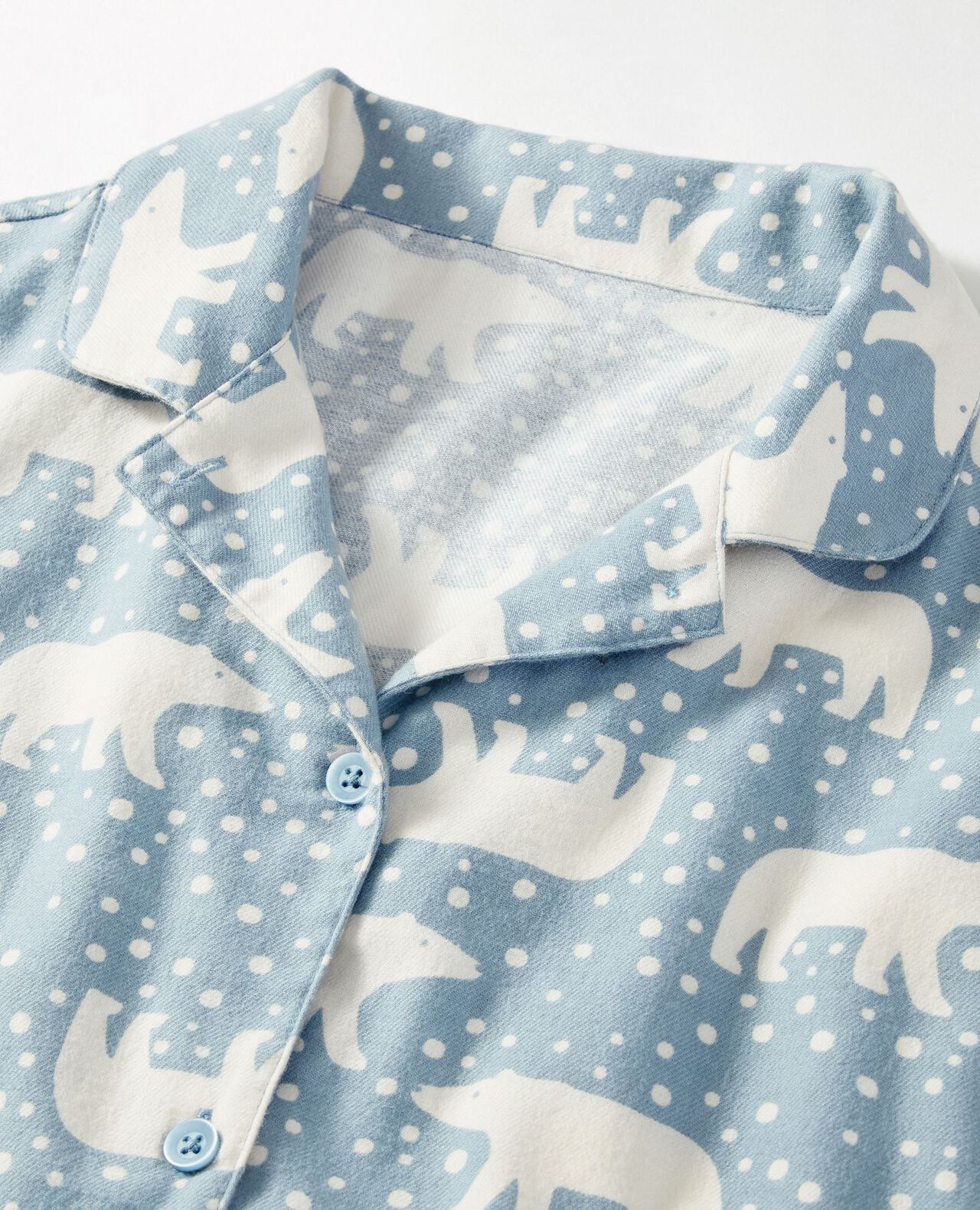 Women's Holiday Flannel Pajama Set in Snowy Polar Bear on North Air - main