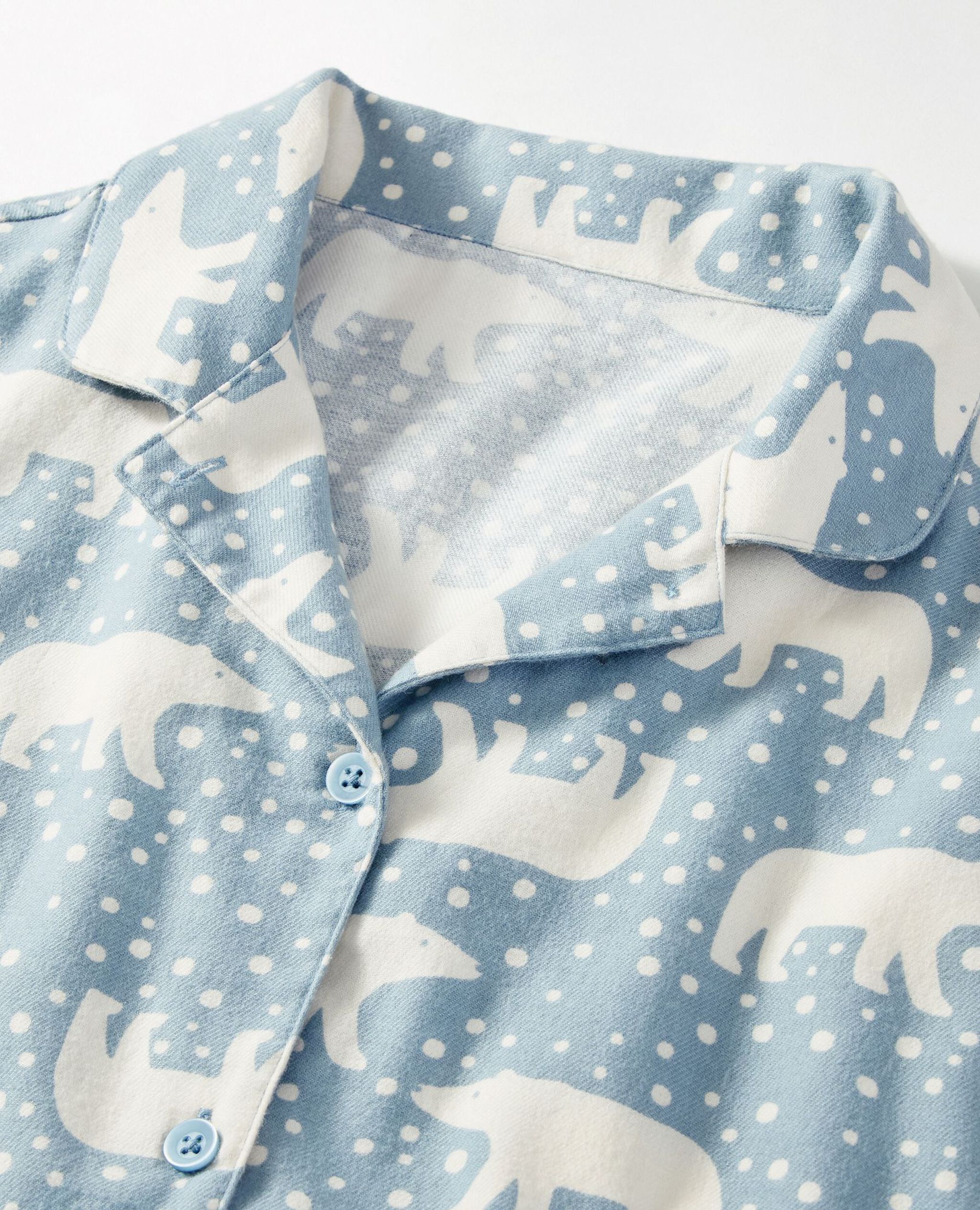 Women's Holiday Flannel Pajama Set in Snowy Polar Bear on North Air - main