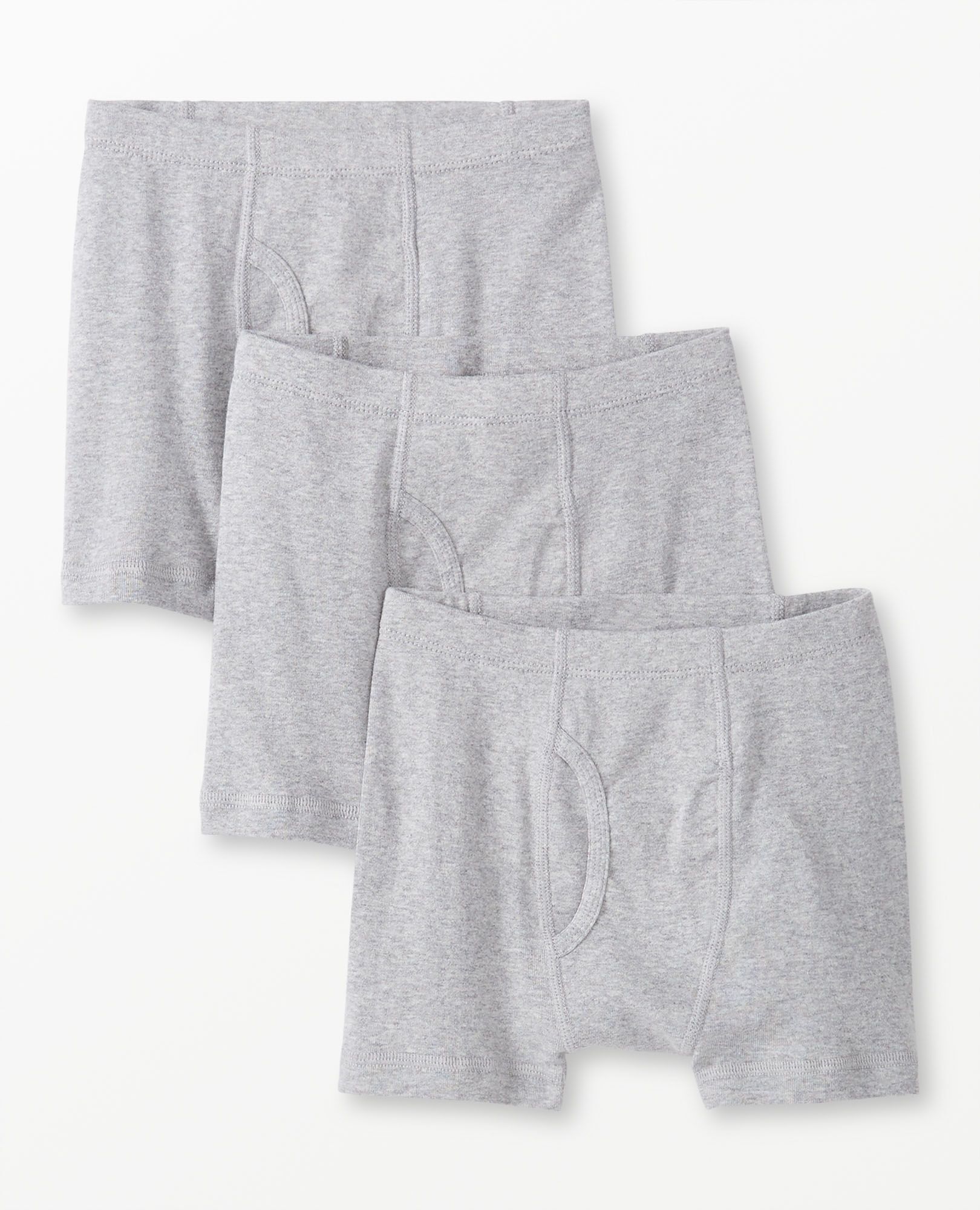 3-Pack Organic Cotton Boxer Briefs in Heather Grey - main
