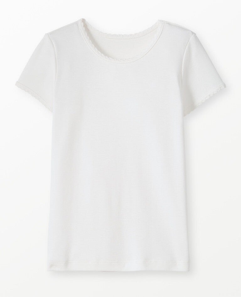 Scallop Trim T-Shirt in Hanna White - main