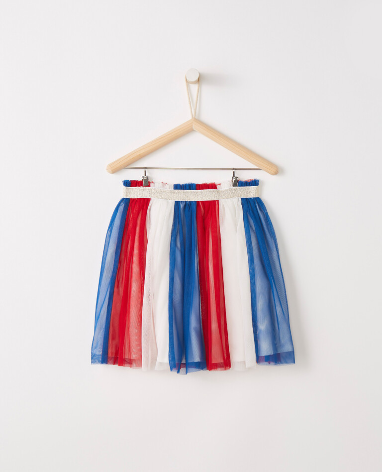 Twirl Skirt In Soft Tulle in Red/White/Blue Multi - main