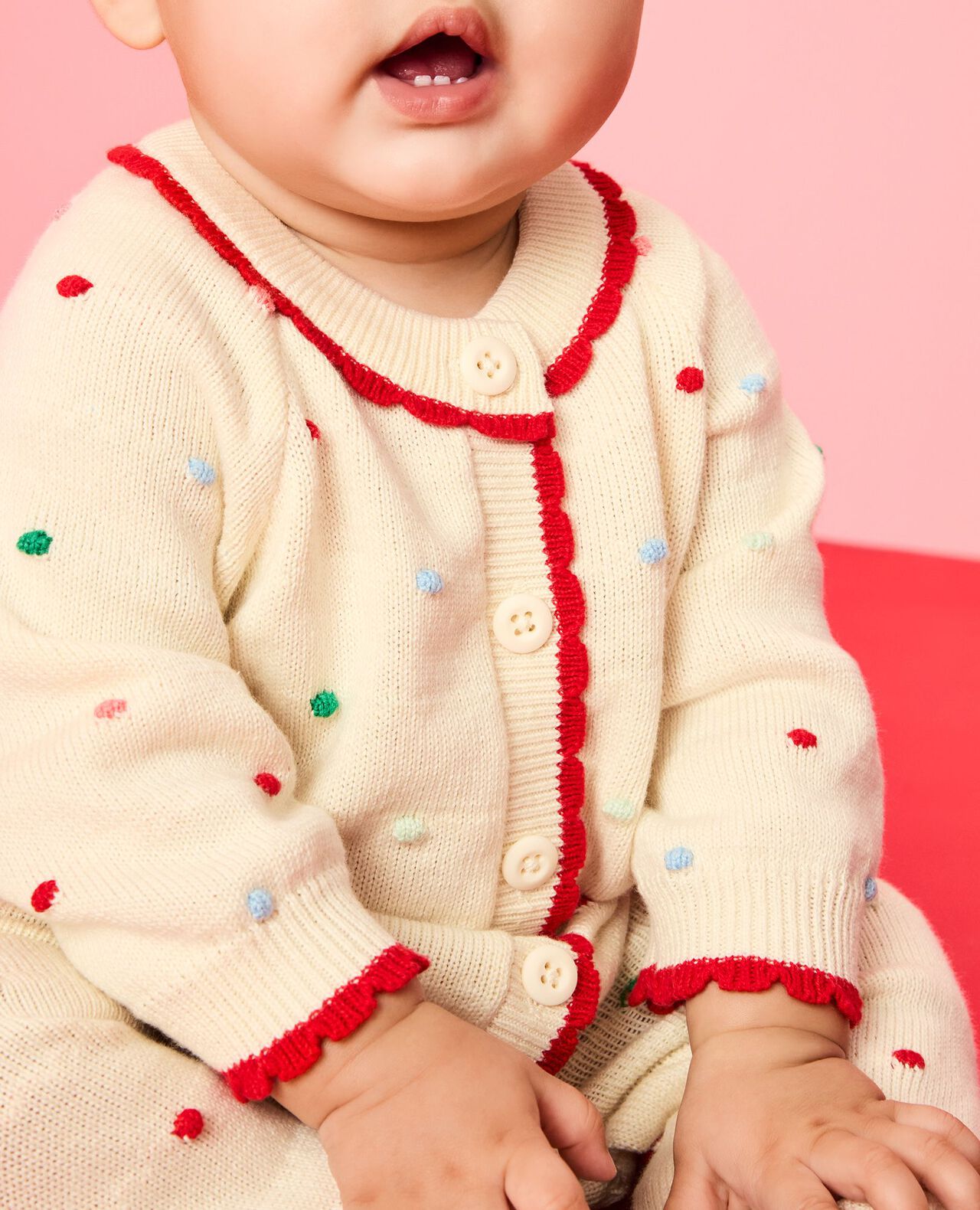 Baby Confetti Sweater Romper in Multi Dot - main