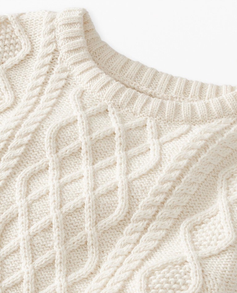Cable Knit Sweater in Ecru - main