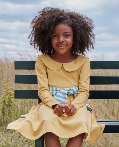 Long Sleeve Collared Skater Dress with Pockets in Fall Leaf - main