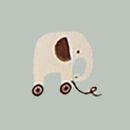 HannaSoft™ Stretch Sleeper in Tiny Elephants on Blue - swatch