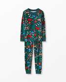 Long John Pajamas In Organic Cotton in Winter Wonderland - main