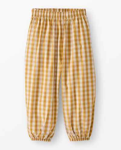 Poplin Parachute Pants in Gold/Ecru Gingham - main