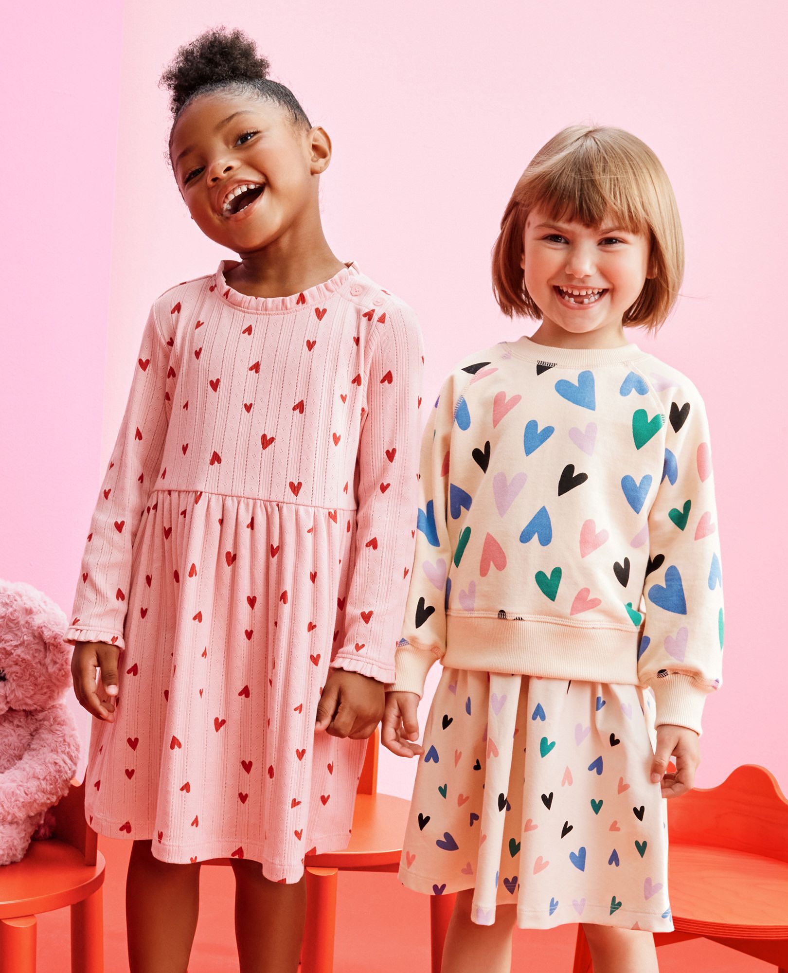 Heart French Terry Sweatshirt in Fluttering Hearts - main