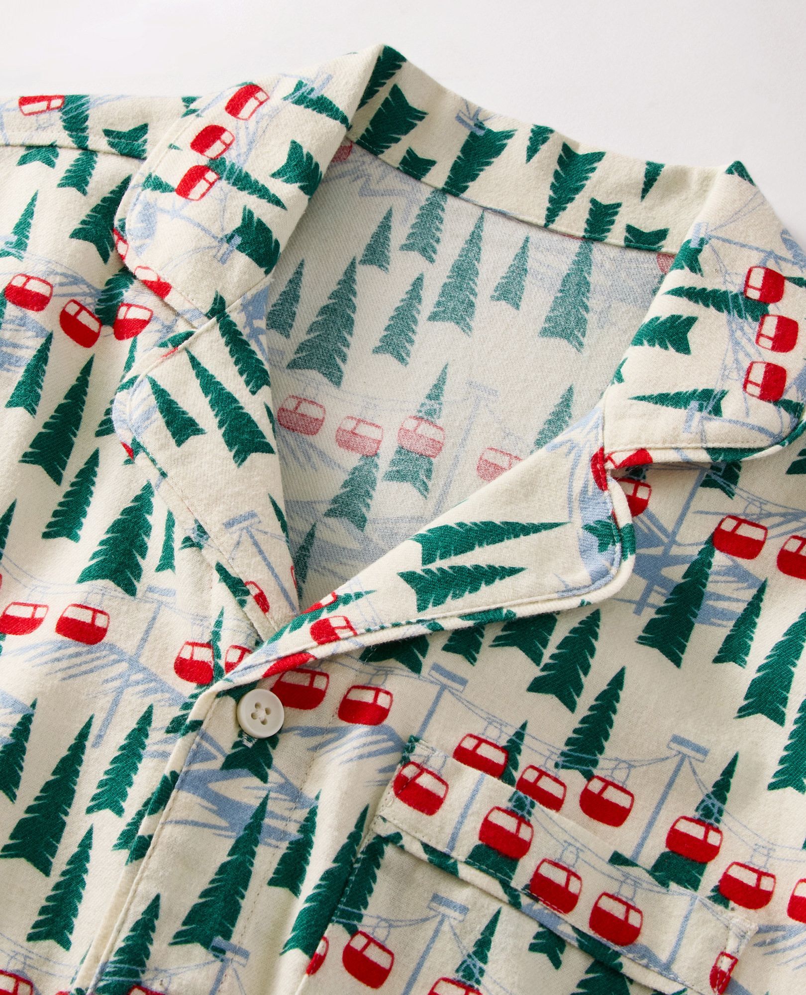 Adult Holiday Flannel Pajama Top in Ski Ya Later - main