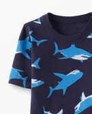 Short John Pajamas In Organic Cotton in Blue Shark - main