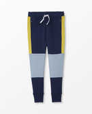 Colorblocked Double Knee Slim Sweatpants In French Terry in Navy Multi - main