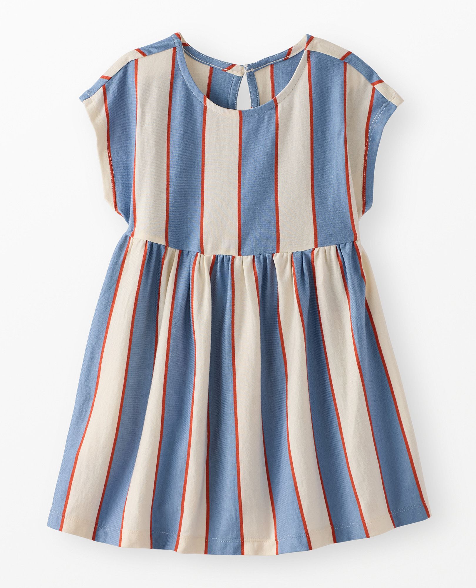 Dolman Sleeve Dress with Pockets in Forever Blue/Ecru - main