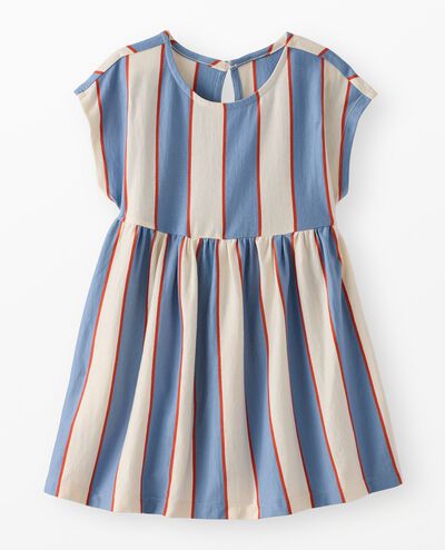 Dolman Sleeve Dress with Pockets in Forever Blue/Ecru - main