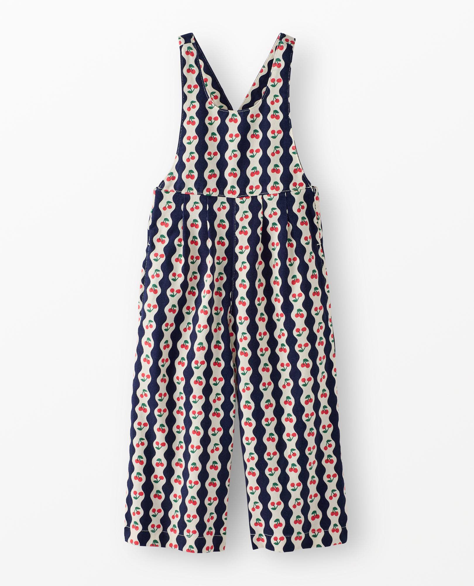 Printed Twill Overalls in Cherry Wallpaper - main