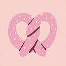 HannaJams™ Pajama Set in Pretzels on Pink Cream - swatch