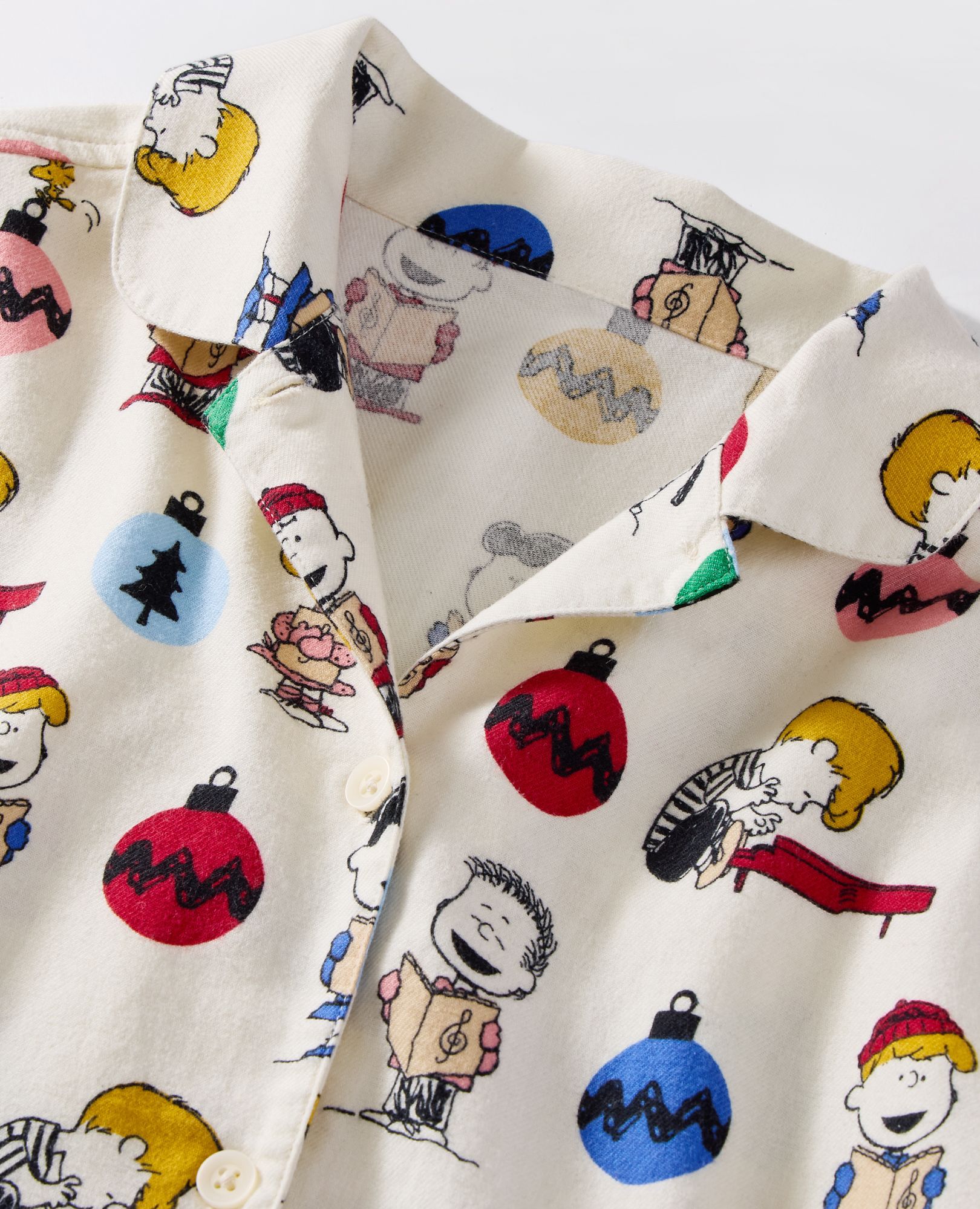 Women's Peanuts Holiday Flannel Pajama Set in A Charlie Brown Christmas on Ecru - main