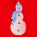 Adult Holiday Flannel Pajama Top in Snowmen on Red - swatch