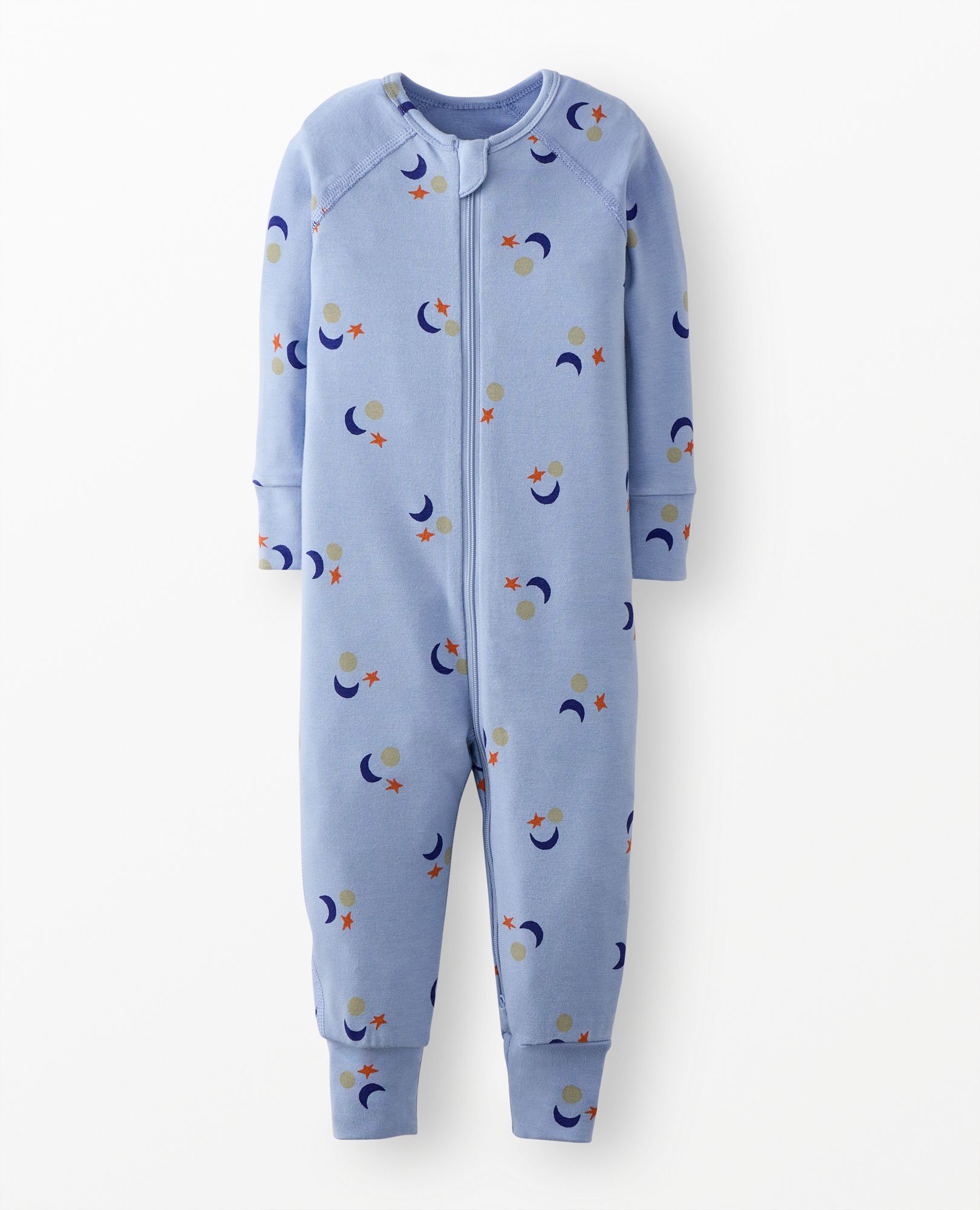 HannaSoft™ Stretch Sleeper in Multi Sun, Moon, and Stars on Storm Blue - main