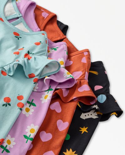 Long Sleeve Ruffle Dress with Pockets in Tossed Apple Orchard on Raincloud - main