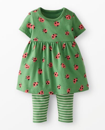Baby Dress & Leggings Set in Lucky Ladybugs - main